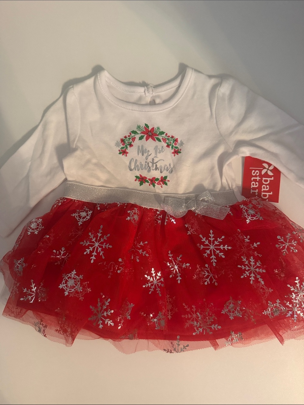 Baby Starters White and Red "My 1st Christmas" Toddler Dress